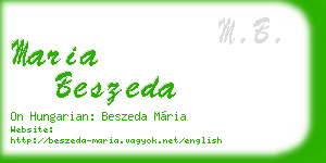 maria beszeda business card